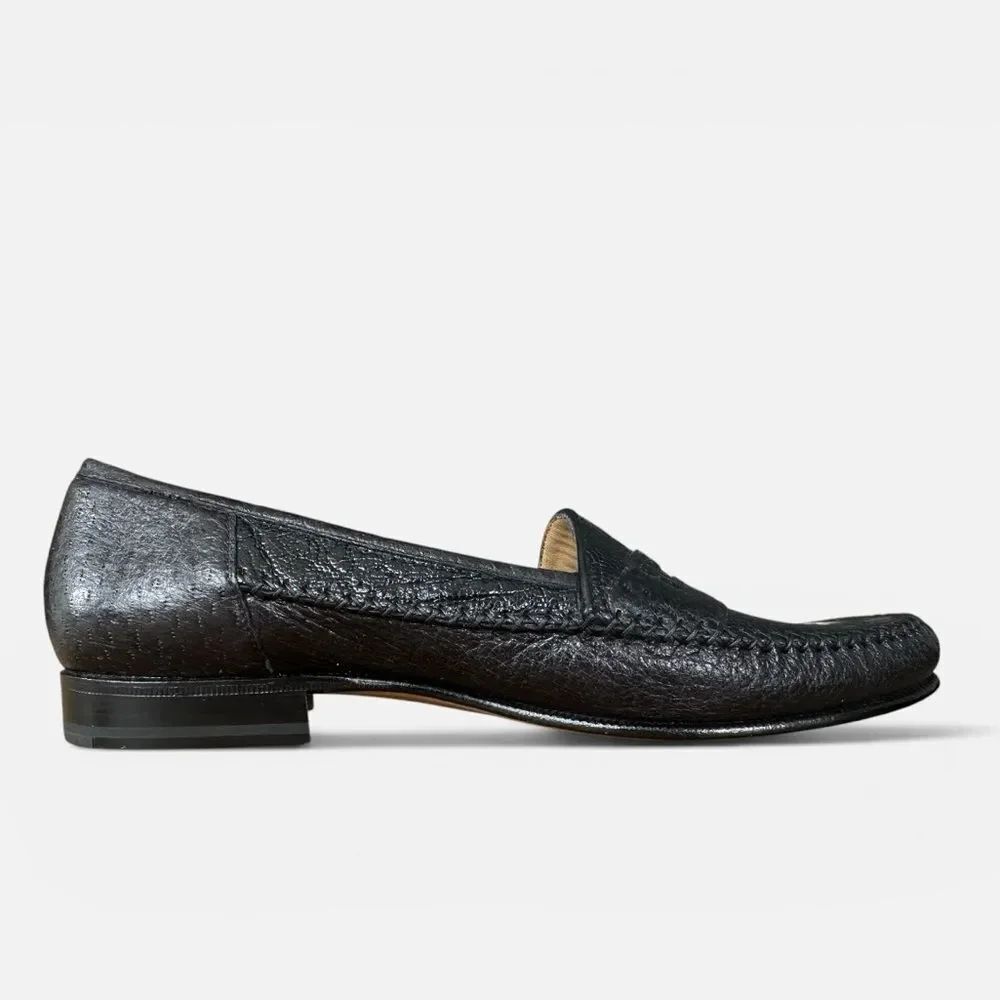 Moreschi Black Leather Loafers Made in Italy Men’s Size 9